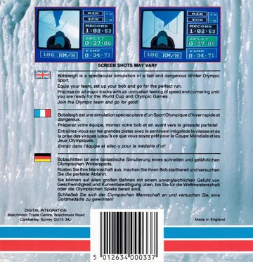 Bobsleigh (UK) (1987) box cover back